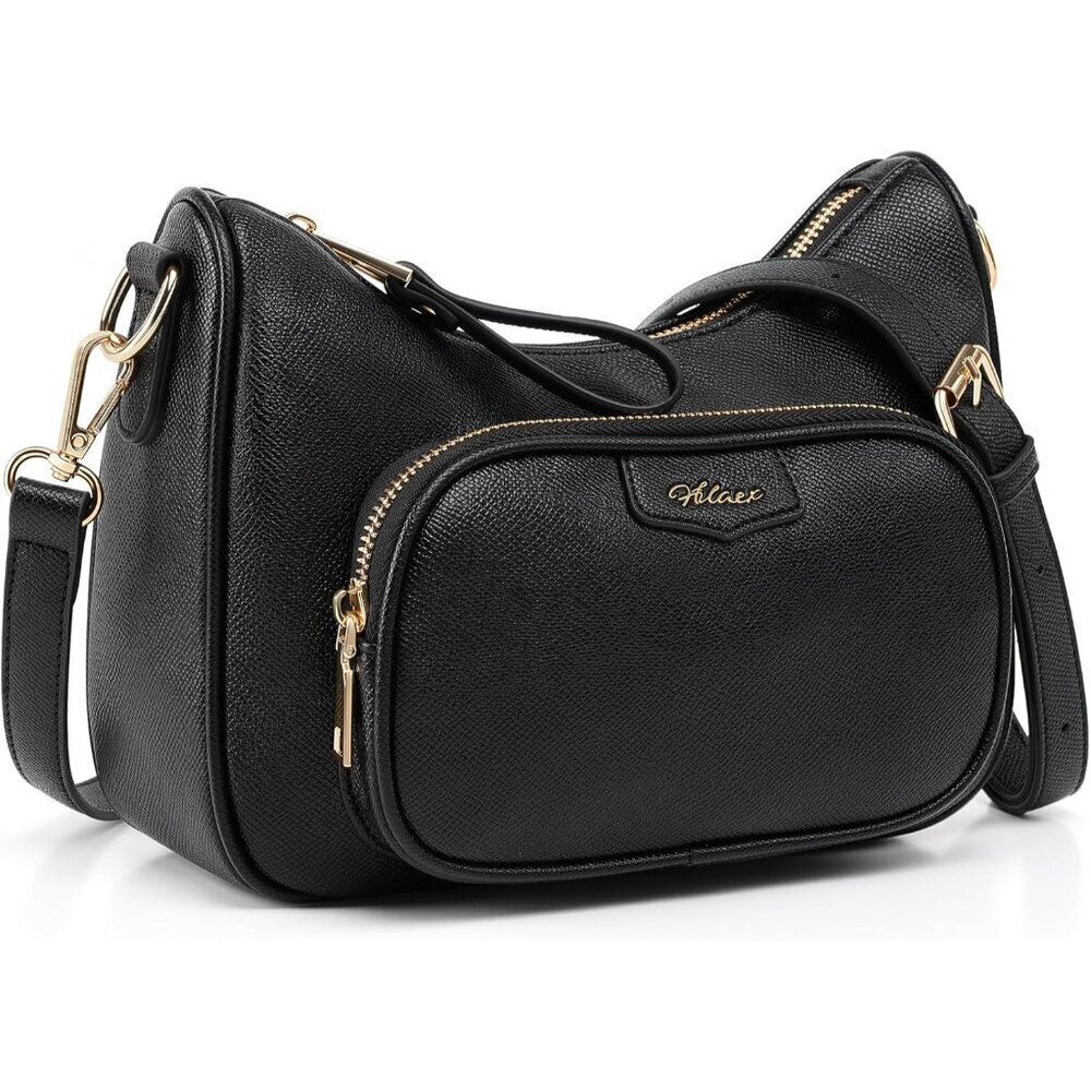 Vegan Leather Crossbody Bag Women Adjustable Strap Organizer Purse